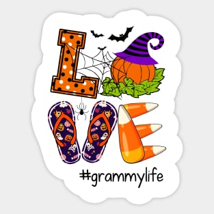 Love Grammy Life Pumpkin Halloween Costume Sticker